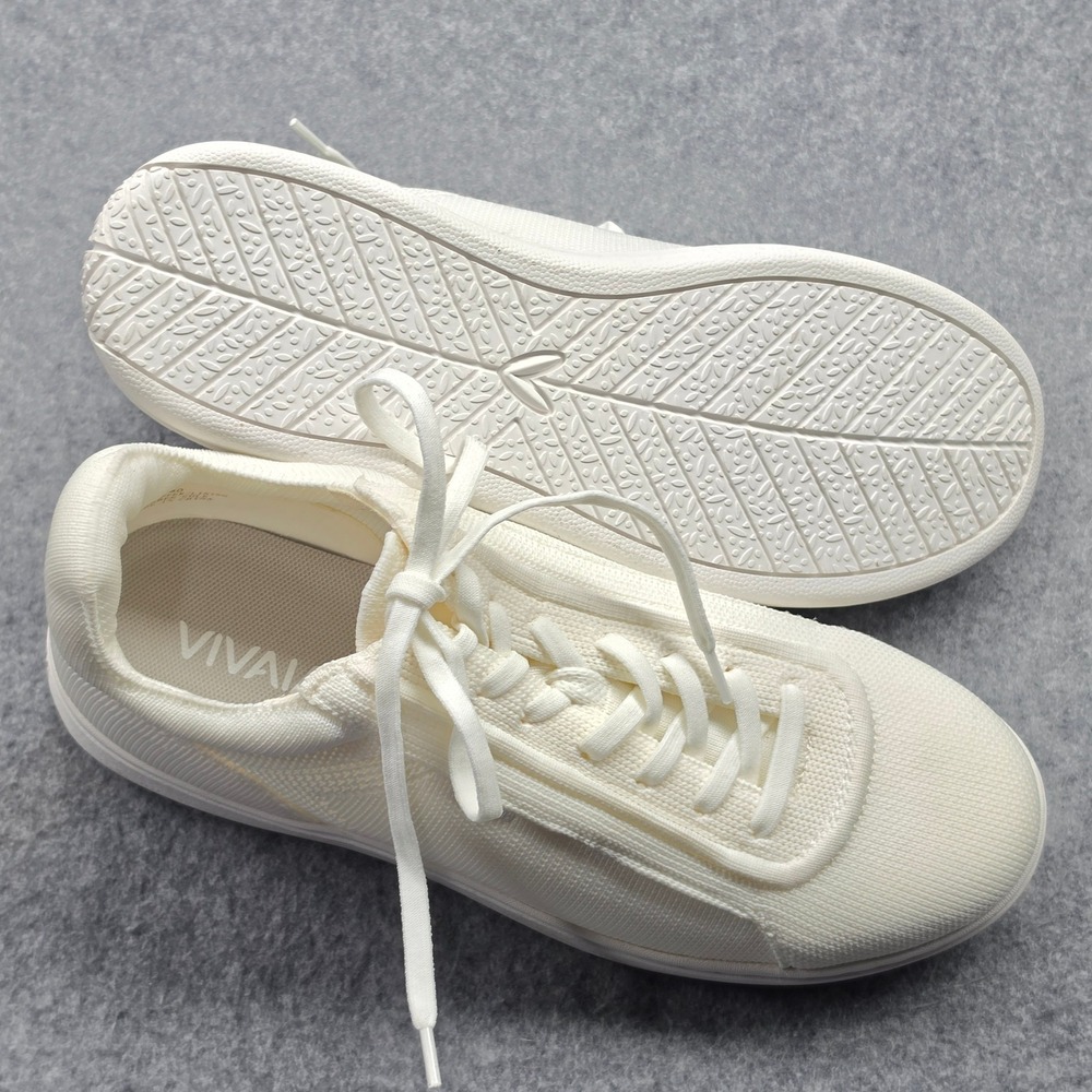 VIVAIA Evermore Ivory White Knit Sneakers Women EU Size 40 RPET Recycled